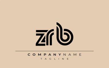 ZRB Yaratıcı Eşsiz Modern Harf Logosu Tasarımı. Benzersiz bir harf dizaynına sahip stilize logo, soyut minimalist estetik ve modern cazibe sunar.