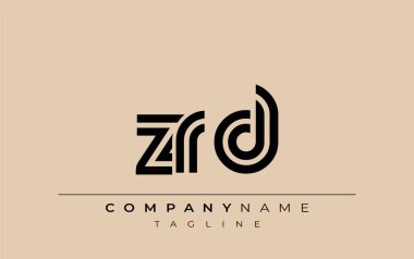 ZRD Yaratıcı Eşsiz Modern Harf Logosu Tasarımı. Benzersiz bir harf dizaynına sahip stilize logo, soyut minimalist estetik ve modern cazibe sunar.