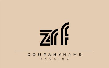 ZRF Yaratıcı Eşsiz Modern Harf Logosu Tasarımı. Benzersiz bir harf dizaynına sahip stilize logo, soyut minimalist estetik ve modern cazibe sunar.