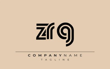 ZRG Yaratıcı Eşsiz Modern Harf Logosu Tasarımı. Benzersiz bir harf dizaynına sahip stilize logo, soyut minimalist estetik ve modern cazibe sunar.