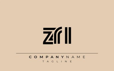 ZRI Yaratıcı Eşsiz Modern Harf Logosu Tasarımı. Benzersiz bir harf dizaynına sahip stilize logo, soyut minimalist estetik ve modern cazibe sunar.