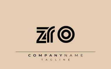 ZRO Yaratıcı Eşsiz Modern Harf Logosu Tasarımı. Benzersiz bir harf dizaynına sahip stilize logo, soyut minimalist estetik ve modern cazibe sunar.