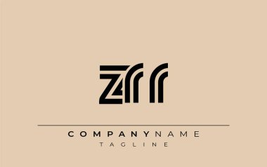 ZRR Yaratıcı Eşsiz Modern Harf Logosu Tasarımı. Benzersiz bir harf dizaynına sahip stilize logo, soyut minimalist estetik ve modern cazibe sunar.