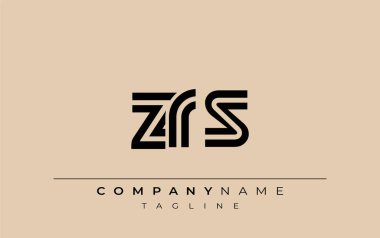 ZRS Yaratıcı Eşsiz Modern Harf Logosu Tasarımı. Benzersiz bir harf dizaynına sahip stilize logo, soyut minimalist estetik ve modern cazibe sunar.