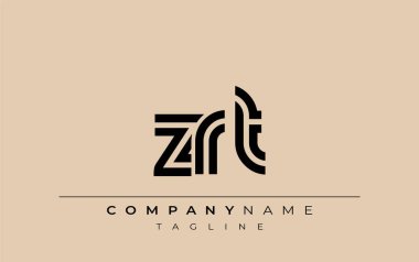 ZRT Yaratıcı Eşsiz Modern Harf Logosu Tasarımı. Benzersiz bir harf dizaynına sahip stilize logo, soyut minimalist estetik ve modern cazibe sunar.