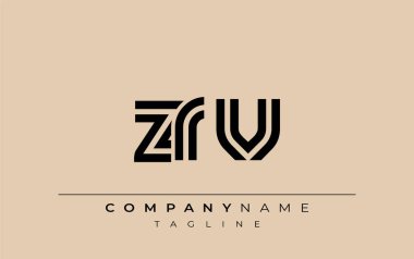 ZRV Yaratıcı Eşsiz Modern Harf Logosu Tasarımı. Benzersiz bir harf dizaynına sahip stilize logo, soyut minimalist estetik ve modern cazibe sunar.