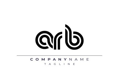 ARB Yaratıcı Eşsiz Modern Harf Logosu Tasarımı. Benzersiz bir harf dizaynına sahip stilize logo, soyut minimalist estetik ve modern cazibe sunar.