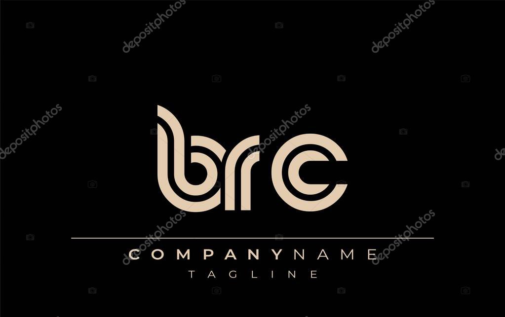 BRC Creative Unique Modern Letter Logo Design. Stylized logo featuring a unique letter design, presenting abstract minimalist aesthetics and modern appeal.