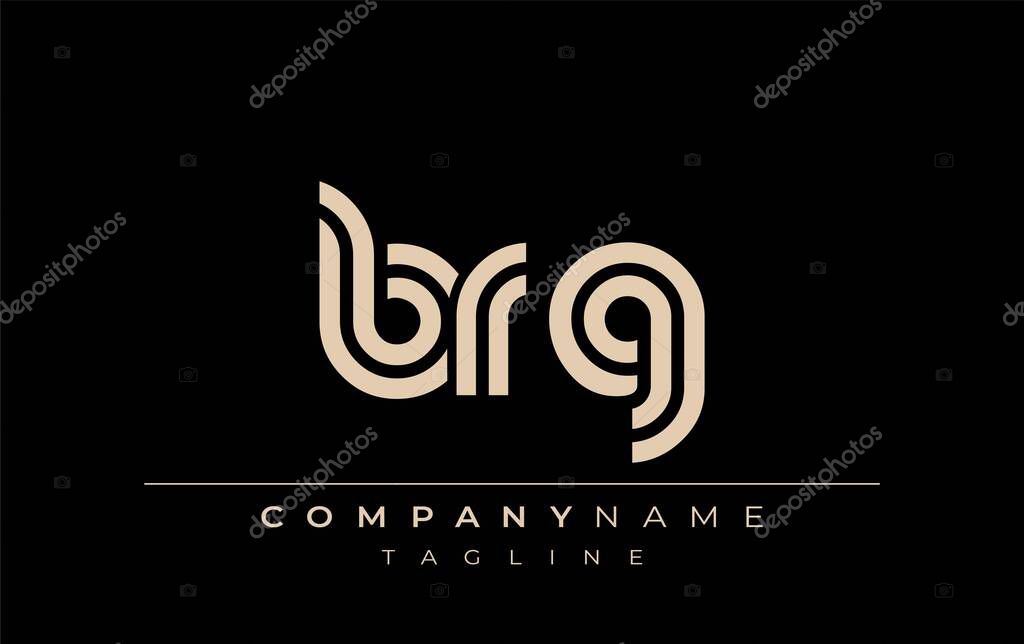 BRG Creative Unique Modern Letter Logo Design. Stylized logo featuring a unique letter design, presenting abstract minimalist aesthetics and modern appeal.