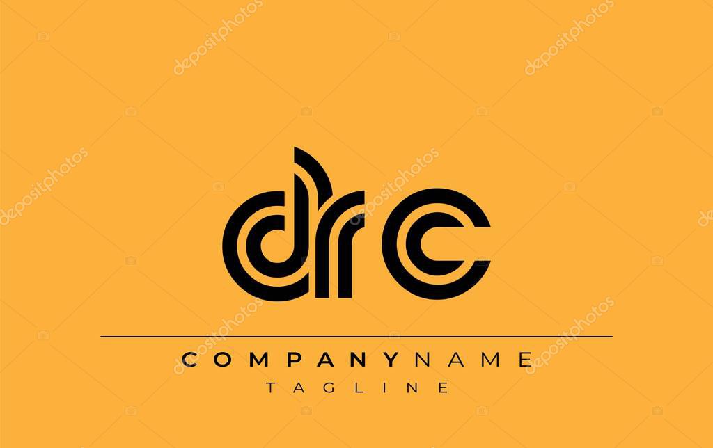 DRC Creative Unique Modern Letter Logo Design. Stylized logo featuring a unique letter design, presenting abstract minimalist aesthetics and modern appeal.