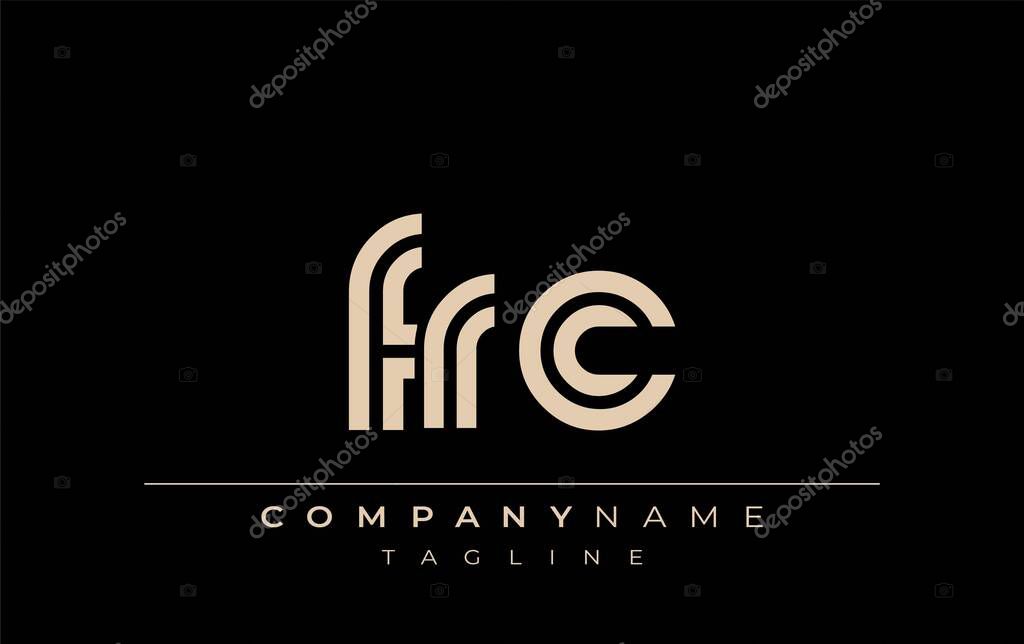 FRC Creative Unique Modern Letter Logo Design. Stylized logo featuring a unique letter design, presenting abstract minimalist aesthetics and modern appeal.