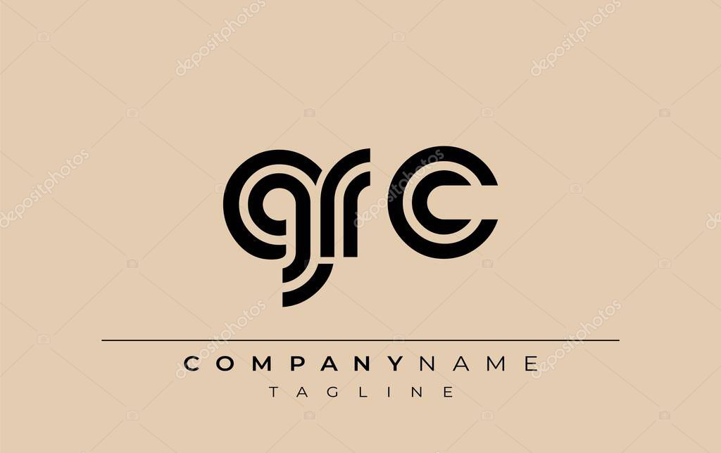 GRC Creative Unique Modern Letter Logo Design. Stylized logo featuring a unique letter design, presenting abstract minimalist aesthetics and modern appeal.