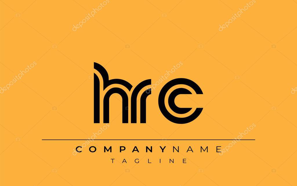 HRC Creative Unique Modern Letter Logo Design. Stylized logo featuring a unique letter design, presenting abstract minimalist aesthetics and modern appeal.