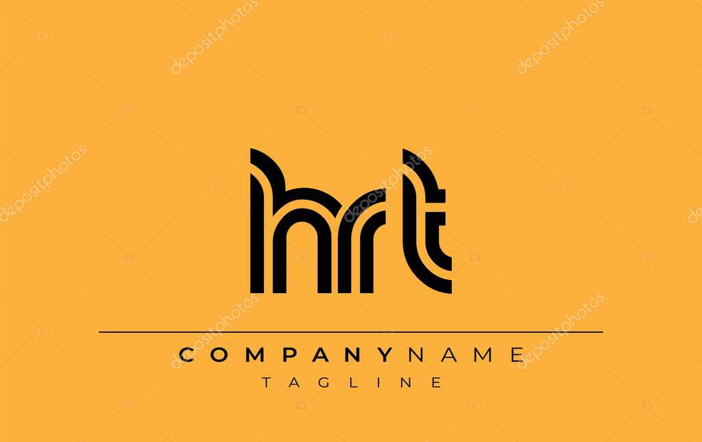 HRT Creative Unique Modern Letter Logo Design. Stylized logo featuring a unique letter design, presenting abstract minimalist aesthetics and modern appeal.