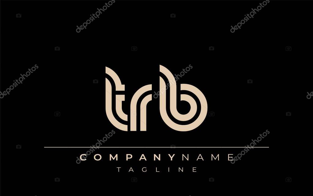 TRB Creative Unique Modern Letter Logo Design. Stylized logo featuring a unique letter design, presenting abstract minimalist aesthetics and modern appeal.