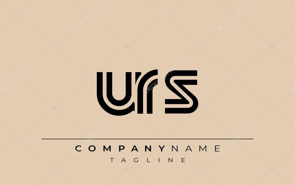 URS Creative Unique Modern Letter Logo Design. Stylized logo featuring a unique letter design, presenting abstract minimalist aesthetics and modern appeal.