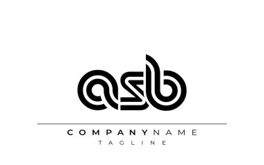 ASB Yaratıcı Eşsiz Modern Harf Logosu Tasarımı. Benzersiz bir harf dizaynına sahip stilize logo, soyut minimalist estetik ve modern cazibe sunar.