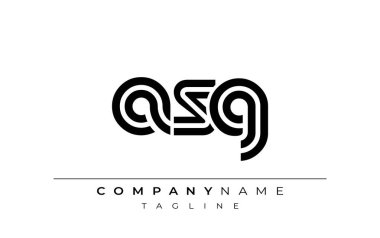 ASG Yaratıcı Eşsiz Modern Harf Logosu Tasarımı. Benzersiz bir harf dizaynına sahip stilize logo, soyut minimalist estetik ve modern cazibe sunar.