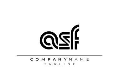 ASF Yaratıcı Eşsiz Modern Harf Logosu Tasarımı. Benzersiz bir harf dizaynına sahip stilize logo, soyut minimalist estetik ve modern cazibe sunar.