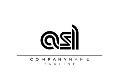 ASL Yaratıcı Eşsiz Modern Harf Logosu Tasarımı. Benzersiz bir harf dizaynına sahip stilize logo, soyut minimalist estetik ve modern cazibe sunar.