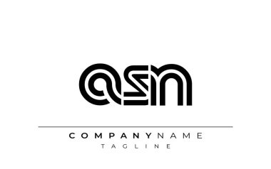 ASN Yaratıcı Eşsiz Modern Harf Logosu Tasarımı. Benzersiz bir harf dizaynına sahip stilize logo, soyut minimalist estetik ve modern cazibe sunar.