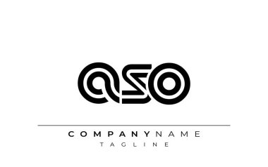 ASO Yaratıcı Eşsiz Modern Harf Logosu Tasarımı. Benzersiz bir harf dizaynına sahip stilize logo, soyut minimalist estetik ve modern cazibe sunar.