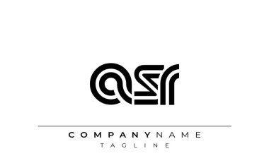 ASR Yaratıcı Eşsiz Modern Harf Logosu Tasarımı. Benzersiz bir harf dizaynına sahip stilize logo, soyut minimalist estetik ve modern cazibe sunar.