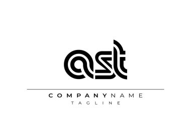 AST Yaratıcı Eşsiz Modern Harf Logosu Tasarımı. Benzersiz bir harf dizaynına sahip stilize logo, soyut minimalist estetik ve modern cazibe sunar.
