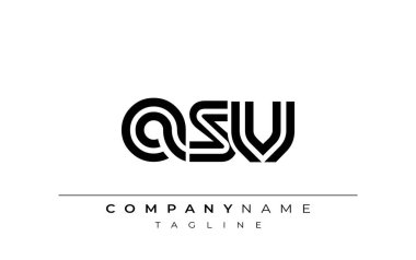 ASV Yaratıcı Eşsiz Modern Harf Logosu Tasarımı. Benzersiz bir harf dizaynına sahip stilize logo, soyut minimalist estetik ve modern cazibe sunar.