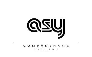 ASY Yaratıcı Eşsiz Modern Harf Logosu Tasarımı. Benzersiz bir harf dizaynına sahip stilize logo, soyut minimalist estetik ve modern cazibe sunar.