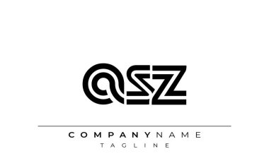 ASZ Yaratıcı Eşsiz Modern Harf Logosu Tasarımı. Benzersiz bir harf dizaynına sahip stilize logo, soyut minimalist estetik ve modern cazibe sunar.