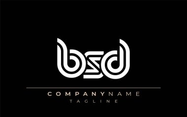BSD Yaratıcı Eşsiz Modern Harf Logosu Tasarımı. Benzersiz bir harf dizaynına sahip stilize logo, soyut minimalist estetik ve modern cazibe sunar.