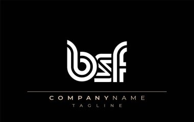 BSF Yaratıcı Eşsiz Modern Harf Logosu Tasarımı. Benzersiz bir harf dizaynına sahip stilize logo, soyut minimalist estetik ve modern cazibe sunar.