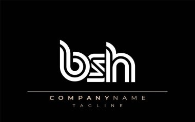 BSH Yaratıcı Eşsiz Modern Harf Logosu Tasarımı. Benzersiz bir harf dizaynına sahip stilize logo, soyut minimalist estetik ve modern cazibe sunar.