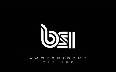 BSI Yaratıcı Eşsiz Modern Harf Logosu Tasarımı. Benzersiz bir harf dizaynına sahip stilize logo, soyut minimalist estetik ve modern cazibe sunar.