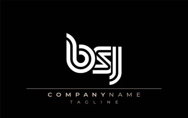 BSJ Yaratıcı Eşsiz Modern Harf Logosu Tasarımı. Benzersiz bir harf dizaynına sahip stilize logo, soyut minimalist estetik ve modern cazibe sunar.