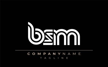 BSM Yaratıcı Eşsiz Modern Harf Logosu Tasarımı. Benzersiz bir harf dizaynına sahip stilize logo, soyut minimalist estetik ve modern cazibe sunar.