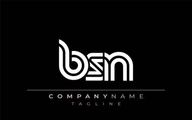 BSN Yaratıcı Eşsiz Modern Harf Logosu Tasarımı. Benzersiz bir harf dizaynına sahip stilize logo, soyut minimalist estetik ve modern cazibe sunar.
