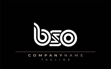 BSO Yaratıcı Eşsiz Modern Harf Logosu Tasarımı. Benzersiz bir harf dizaynına sahip stilize logo, soyut minimalist estetik ve modern cazibe sunar.