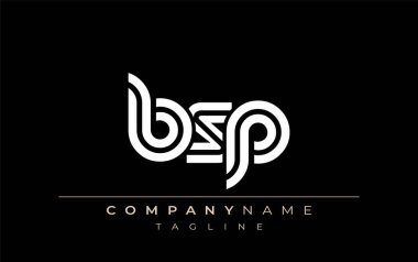 BSP Yaratıcı Eşsiz Modern Harf Logosu Tasarımı. Benzersiz bir harf dizaynına sahip stilize logo, soyut minimalist estetik ve modern cazibe sunar.
