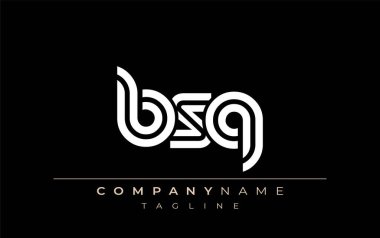BSQ Yaratıcı Eşsiz Modern Harf Logosu Tasarımı. Benzersiz bir harf dizaynına sahip stilize logo, soyut minimalist estetik ve modern cazibe sunar.