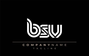 BSV Yaratıcı Eşsiz Modern Harf Logosu Tasarımı. Benzersiz bir harf dizaynına sahip stilize logo, soyut minimalist estetik ve modern cazibe sunar.