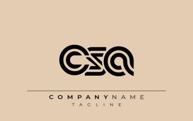 CSA Yaratıcı Eşsiz Modern Harf Logosu Tasarımı. Benzersiz bir harf dizaynına sahip stilize logo, soyut minimalist estetik ve modern cazibe sunar.
