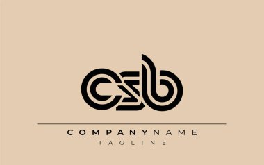 CSB Yaratıcı Eşsiz Modern Harf Logosu Tasarımı. Benzersiz bir harf dizaynına sahip stilize logo, soyut minimalist estetik ve modern cazibe sunar.