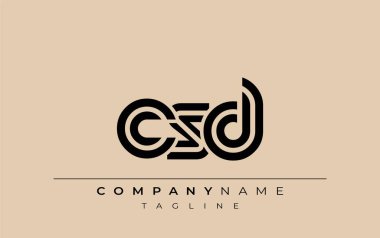 CSD Yaratıcı Eşsiz Modern Harf Logosu Tasarımı. Benzersiz bir harf dizaynına sahip stilize logo, soyut minimalist estetik ve modern cazibe sunar.