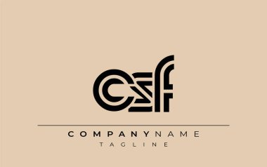 CSF Yaratıcı Eşsiz Modern Harf Logosu Tasarımı. Benzersiz bir harf dizaynına sahip stilize logo, soyut minimalist estetik ve modern cazibe sunar.