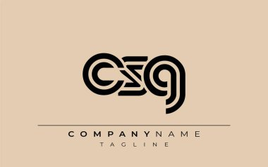 CSG Yaratıcı Eşsiz Modern Harf Logosu Tasarımı. Benzersiz bir harf dizaynına sahip stilize logo, soyut minimalist estetik ve modern cazibe sunar.
