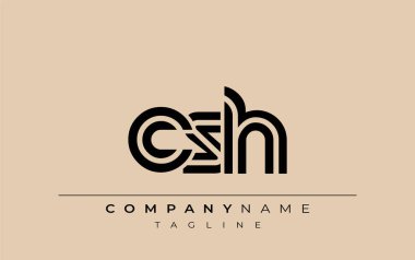 CSH Yaratıcı Eşsiz Modern Harf Logosu Tasarımı. Benzersiz bir harf dizaynına sahip stilize logo, soyut minimalist estetik ve modern cazibe sunar.