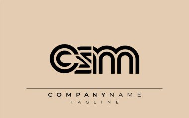 CSM Yaratıcı Eşsiz Modern Harf Logosu Tasarımı. Benzersiz bir harf dizaynına sahip stilize logo, soyut minimalist estetik ve modern cazibe sunar.