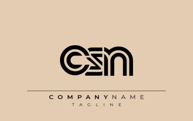 CSN Yaratıcı Eşsiz Modern Harf Logosu Tasarımı. Benzersiz bir harf dizaynına sahip stilize logo, soyut minimalist estetik ve modern cazibe sunar.